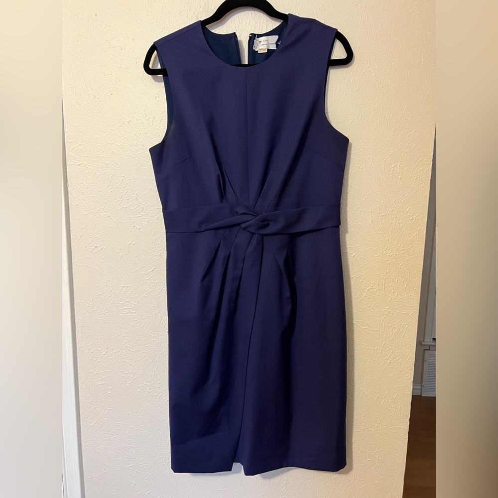 J. Crew Navy Sleeveless Twist-Waist Midi Dress